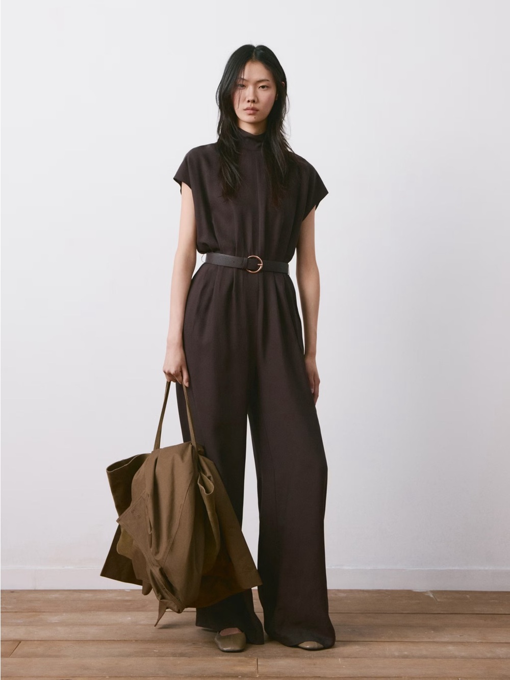 NWT (size M) MANGO LYOCELL JUMPSUIT WITH BELT - Picture 1 of 11